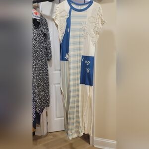 Blue and Cream Kids Dress